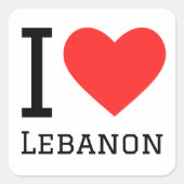 I love Lebanon  スクエアシール (正面)