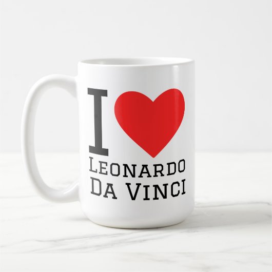 I love Leonardo da Vinci  コーヒーマグカップ (左)