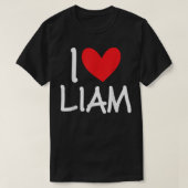 I Love Liam Name Heart Personalized Men Guy BFF Fr Tシャツ (デザイン正面)