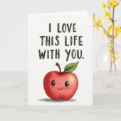 I Love Life With You Happy Apple Card カード (黄色い花)