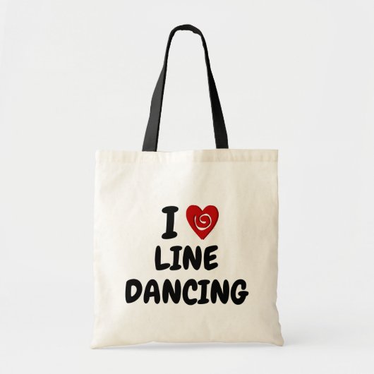 I Love Line踊りIハートスワールラインダンス トートバッグ (正面)