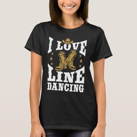 I Love Line Dancing Line Dance Tシャツ (正面)
