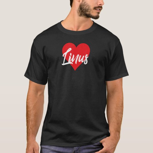 I Love Linus First Name Iハート Tシャツ (正面)
