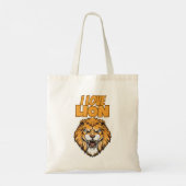 I Love Lion – Animal Lover Design for Wildlife Fan トートバッグ (裏面)