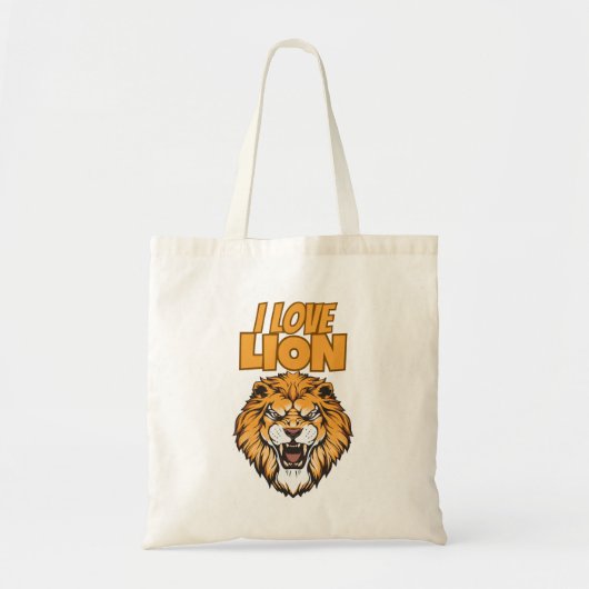 I Love Lion – Animal Lover Design for Wildlife Fan トートバッグ (正面)