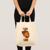 I Love Lion for Animal Lover and Wildlife Fan トートバッグ (正面(商品))