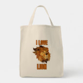 I Love Lion for Animal Lover and Wildlife Fan トートバッグ (裏面)