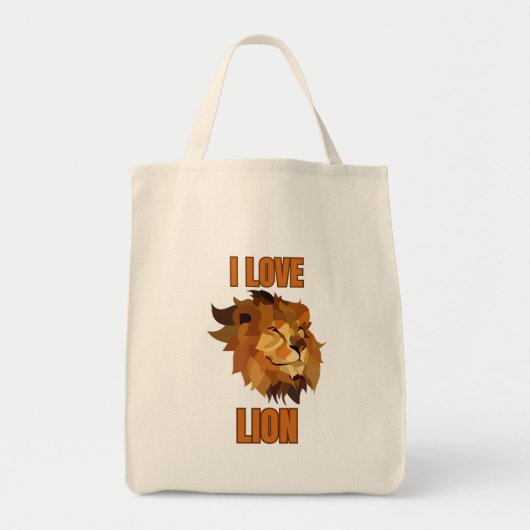 I Love Lion for Animal Lover and Wildlife Fan トートバッグ (正面)