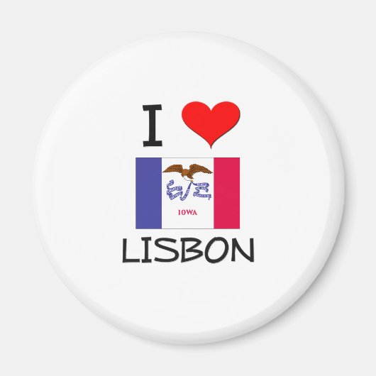 I Love LISBON Iowa マグネット (正面)