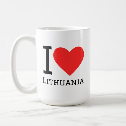 I love Lithuania square sticker コーヒーマグカップ (左)