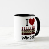 I Love Livermore Wineries Heart and Wine Bottles マグカップ (正面右)