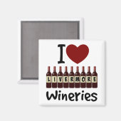 I Love Livermore Wineries Heart and Wine Bottles マグネット (正面/裏面)