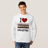 I Love Livermore Wineries Heart and Wine Bottles Tシャツ (正面フル)