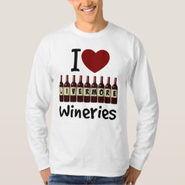 I Love Livermore Wineries Heart and Wine Bottles Tシャツ