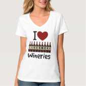 I Love Livermore Wineries Heart and Wine Bottles Tシャツ (正面)