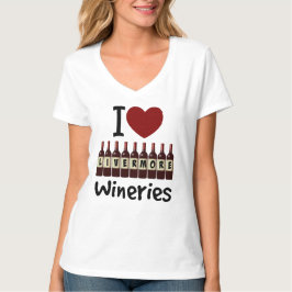 I Love Livermore Wineries Heart and Wine Bottles Tシャツ