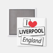 I Love Liverpool England マグネット (正面/裏面)