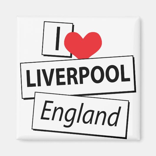 I Love Liverpool England マグネット (正面)