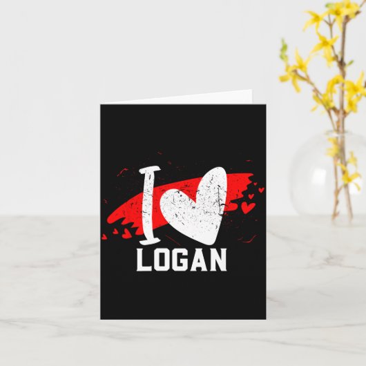I Love Logan I Heart Logan  カード (黄色い花)
