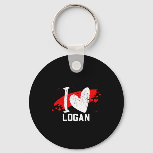 I Love Logan I Heart Logan  キーホルダー (正面)