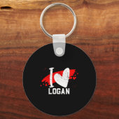 I Love Logan I Heart Logan  キーホルダー (正面)