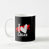 I Love Logan I Heart Logan コーヒーマグカップ (左)