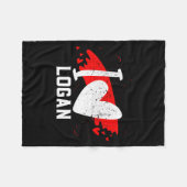I Love Logan I Heart Logan  フリースブランケット (正面(横))