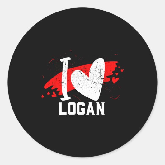 I Love Logan I Heart Logan  ラウンドシール (正面)