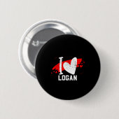 I Love Logan I Heart Logan  缶バッジ (正面&裏面)
