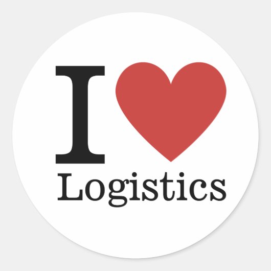 I Love ❤️ Logistics （従業員のための）カスタム ラウンドシール (正面)