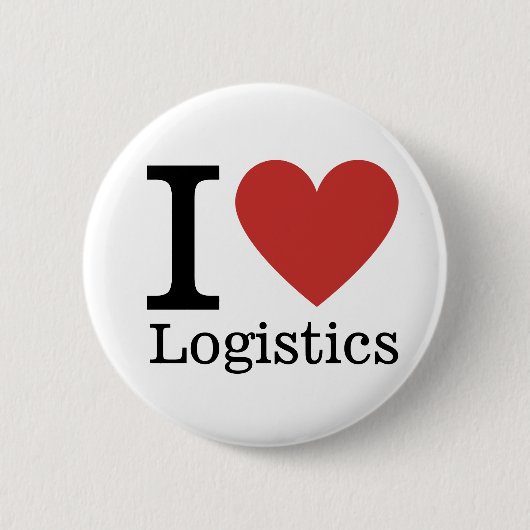 I Love ❤️ Logistics - Logistics Dept. – ピンボタン 缶バッジ (正面)