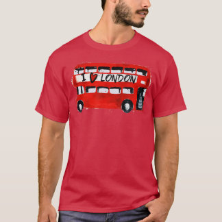 I Love London Red Busロンドン旅行ラバーロンド Tシャツ