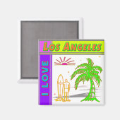 "I LOVE Los Angeles"Sun Palm Tree&Surfer#2 Magnet マグネット (正面/裏面)