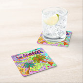 I LOVE Los Angeles Vacation Target Coaster スクエアペーパーコースター (インサイチュ)