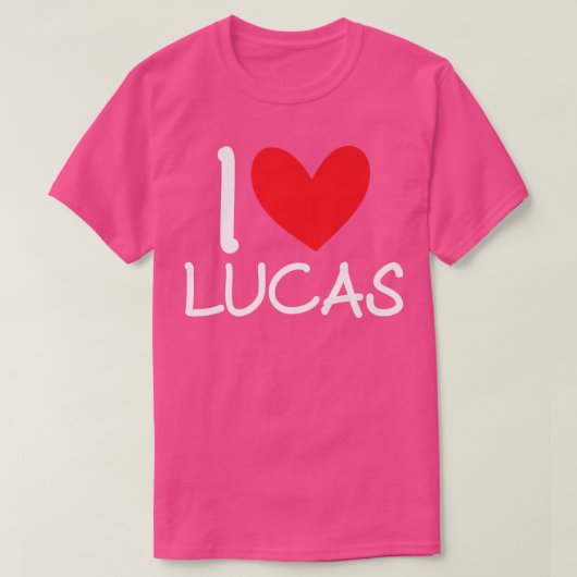 I Love Lucas Name Personalized Men Guy BFF Friend Tシャツ (デザイン正面)