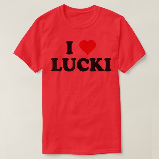 I Love Luckki IハートLuckki Tシャツ (デザイン正面)