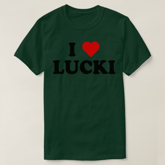 I Love Luckki IハートLuckki Tシャツ (デザイン正面)