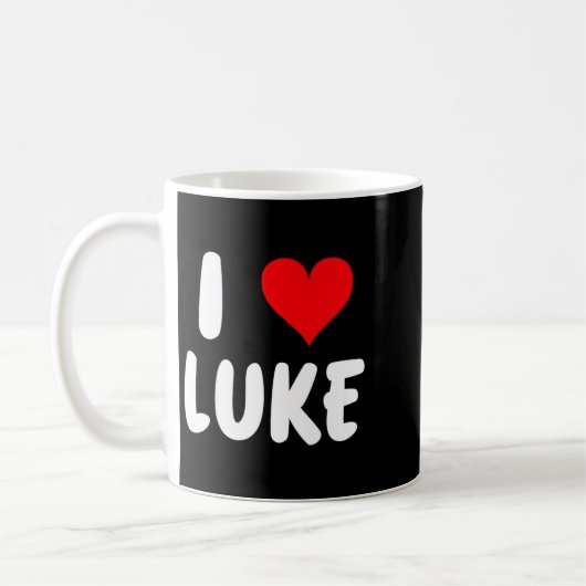 I Love Luke - Heart - Name  コーヒーマグカップ (左)