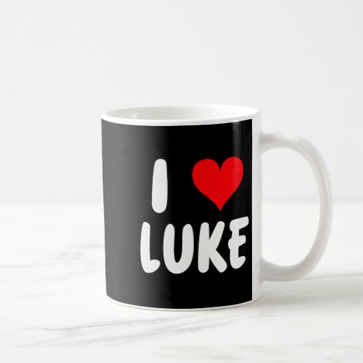 I Love Luke - Heart - Name  コーヒーマグカップ (右)