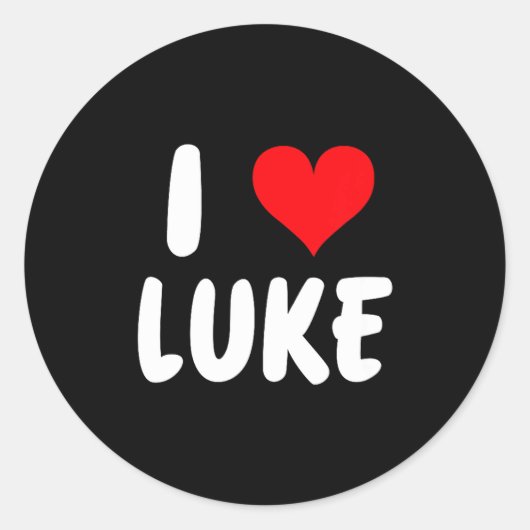 I Love Luke - Heart - Name  ラウンドシール (正面)