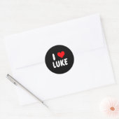 I Love Luke - Heart - Name  ラウンドシール (封筒)