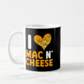I Love Mac N' Cheese Funny Mac And Cheese  コーヒーマグカップ (左)