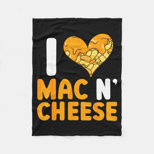 I Love Mac N' Cheese Funny Mac And Cheese  フリースブランケット (正面)