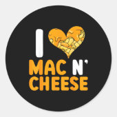 I Love Mac N' Cheese Funny Mac And Cheese  ラウンドシール (正面)