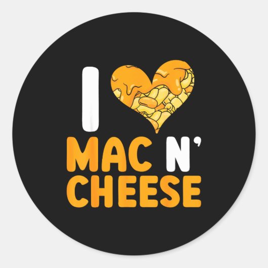 I Love Mac N' Cheese Funny Mac And Cheese  ラウンドシール (正面)
