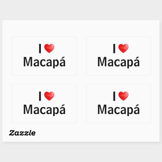 I love Macapá 長方形シール (シート)