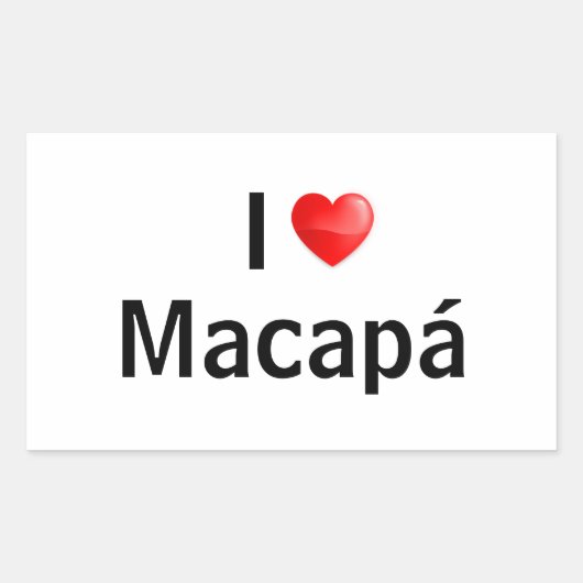 I love Macapá 長方形シール (正面)