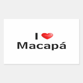 I love Macapá 長方形シール