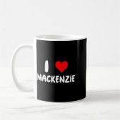 I Love Mackenzie - Heart - Name  コーヒーマグカップ (左)