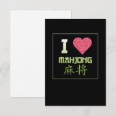 I Love Mahjong Game Mahjong Player Games Graphic 出欠カード (正面/裏面)